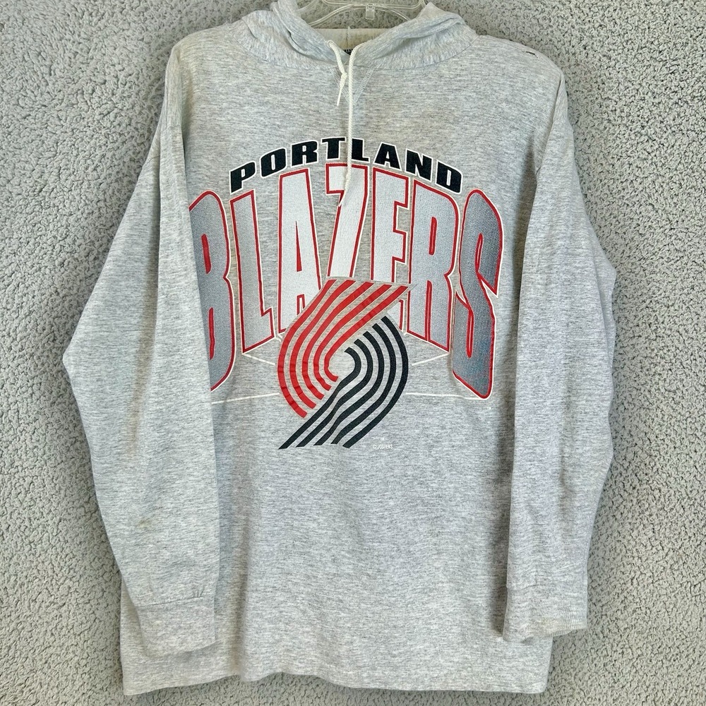Vintage 80s Portland Blazers Long Sleeve Hoodie Sweater Large USA Jostens Tag